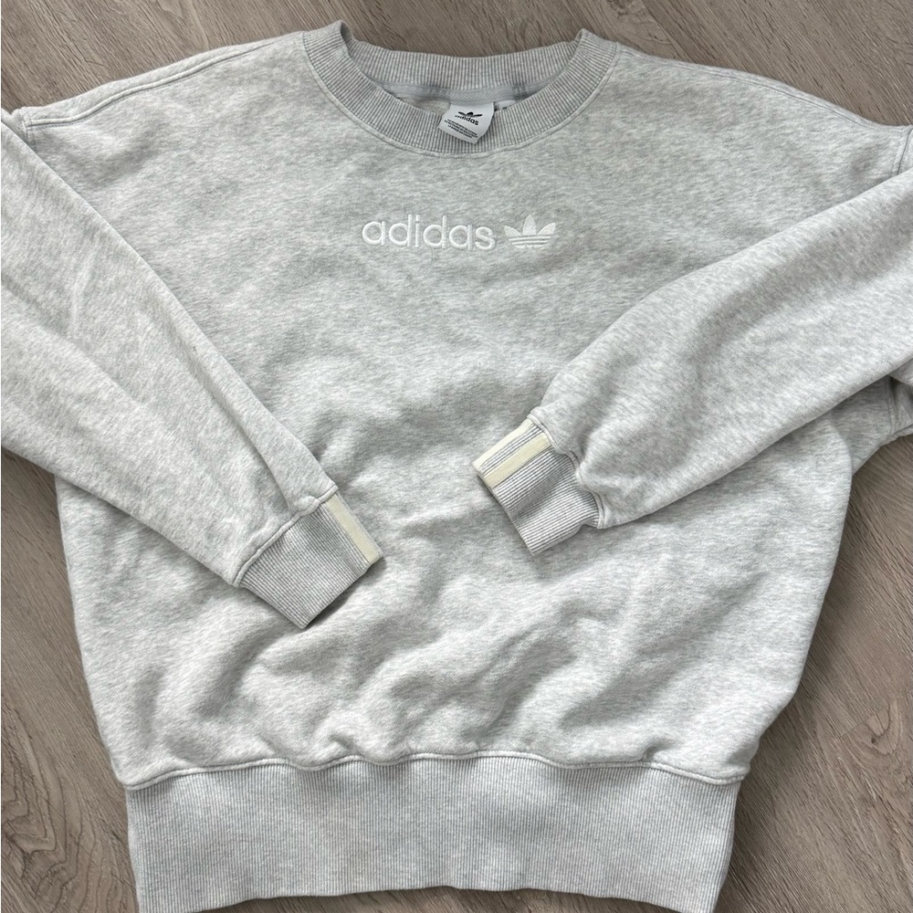 Adidas Gray Trefoil Crewneck